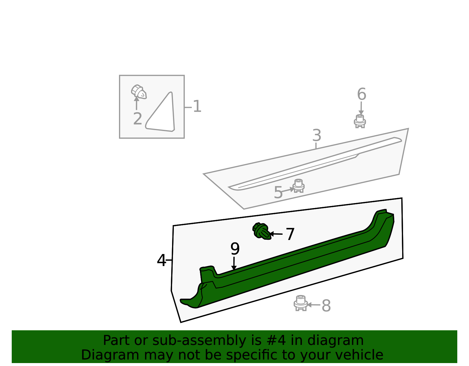 2008-2009 Toyota Yaris Rocker Molding 76915-52901 | MotorMotor