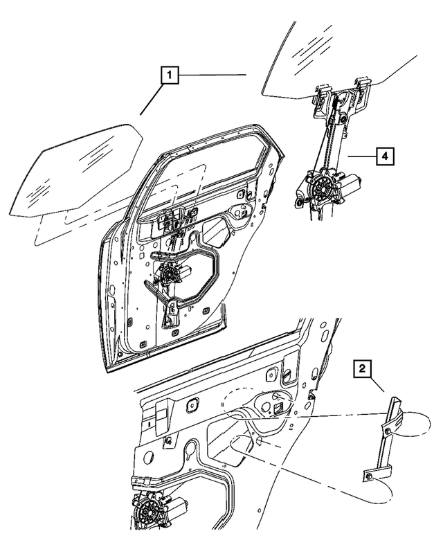 5065489AC - Doors and Related Parts: Rear Door Glass, Left for Mopar Image image