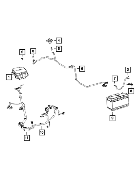 Battery, Battery Tray and Cables for 2015 Jeep Grand Cherokee #2