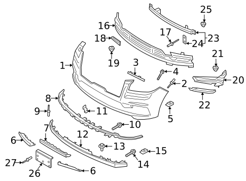 Bumper & Components - Front for 2018 Lincoln Navigator #0