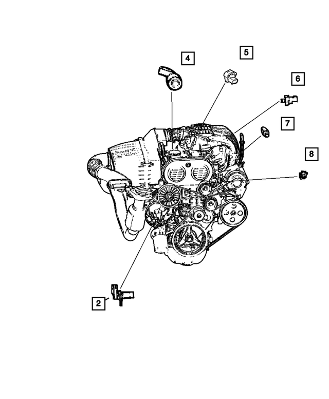 5269873 - Electrical: Crankshaft Position Sensor for Chrysler: PT Cruiser, Sebring, Voyager | Dodge: Caravan, Neon, Stratus | Jeep: Liberty Image