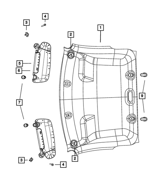 Headliners-Visors-Assist Straps for 2015 Ram 3500 #1