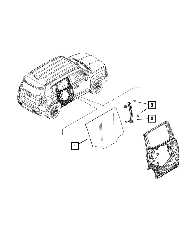 68256340AA - Glass: Rear Door Glass, Right for Mopar Image