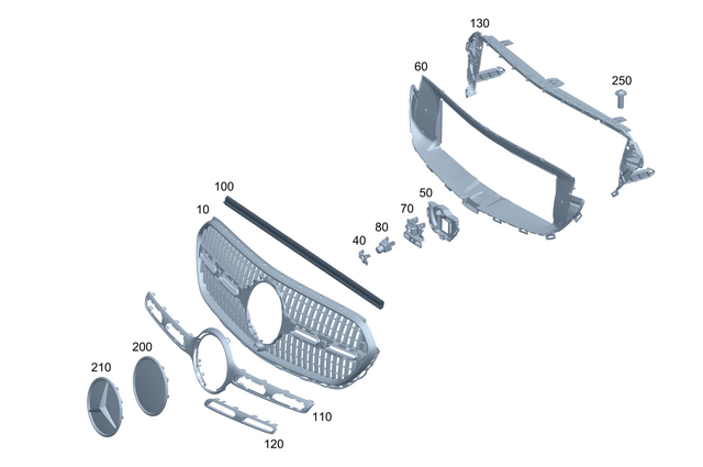 2548806803 - Bumper/Fender/Hood: Radiator Shell for Mercedes-Benz: GLC300, GLC350e, GLC43 AMG, GLC63 AMG S E Performance Image image