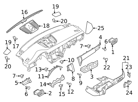 Instrument Panel Components for 2021 Porsche Macan #0