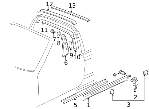 Interior Trim - Pillars for 1999 Volkswagen Cabrio #1