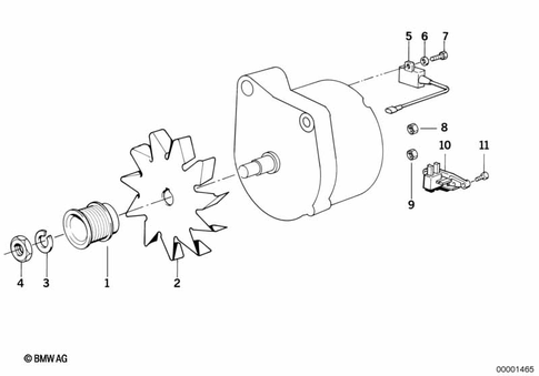 Alternator, Individual Parts for 1992 BMW 850Ci #1
