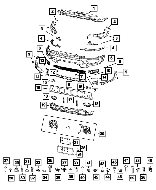53011461AA - : Radiator Upper Seal for Mopar Image