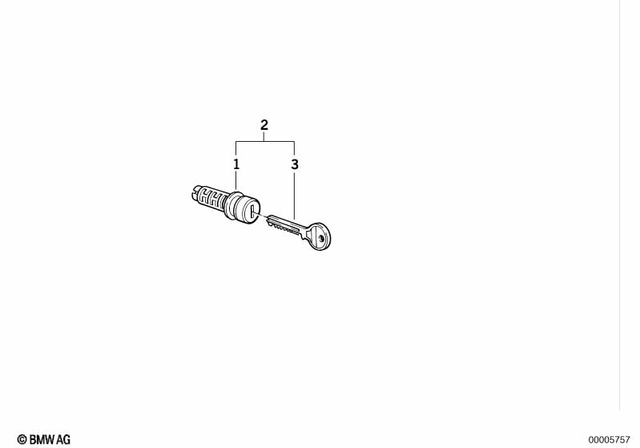 71602303684 - Frame and Mounting Parts: Set of Locks, Code -  for BMW-Motorrad Image
