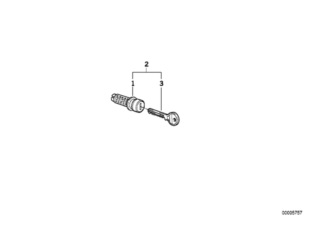 71602303684 - Frame and Mounting Parts: Set of Locks, Code -  for BMW-Motorrad Image