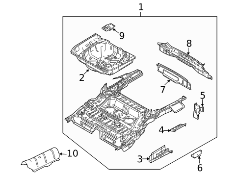 Rear Floor & Rails for 2009 Ford Taurus X #0