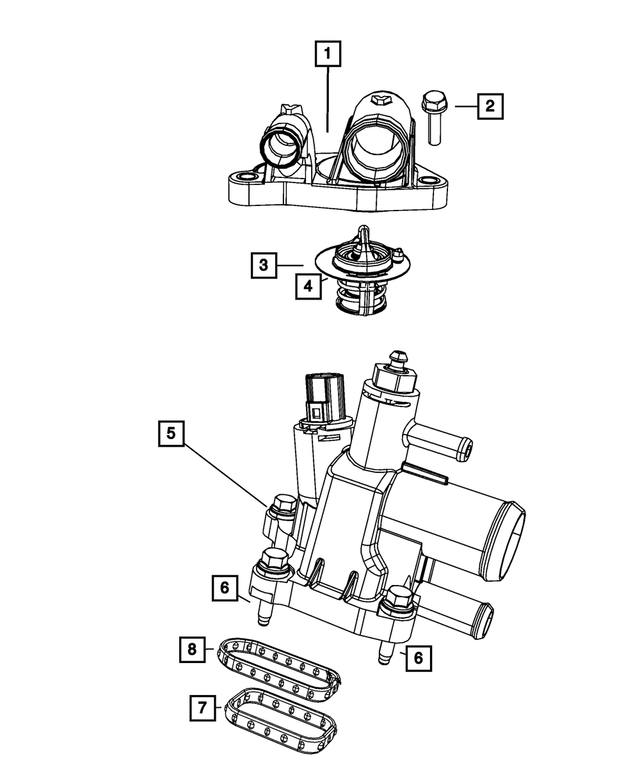 4892113AB - Cooling: Water Inlet Connector for Mopar Image image