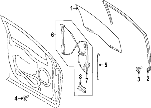 Glass - Front Door for 2021 Ford F-150 #2