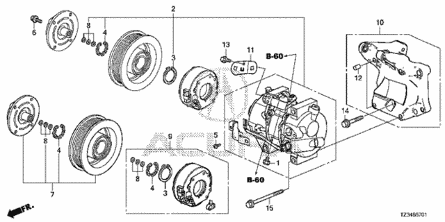 A/C Air Conditioner (Compressor) (2) for 2016 Acura TLX #0