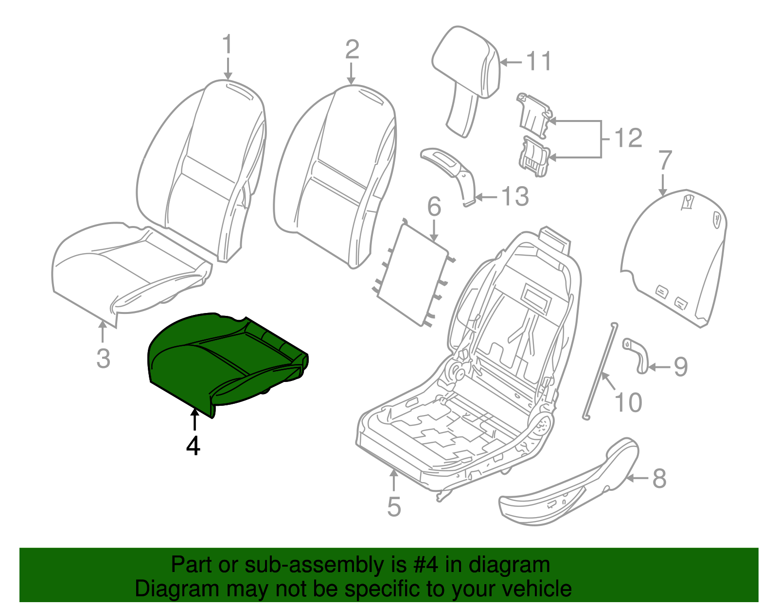 Seat Cushion Pad - BMW (52-10-7-027-221)