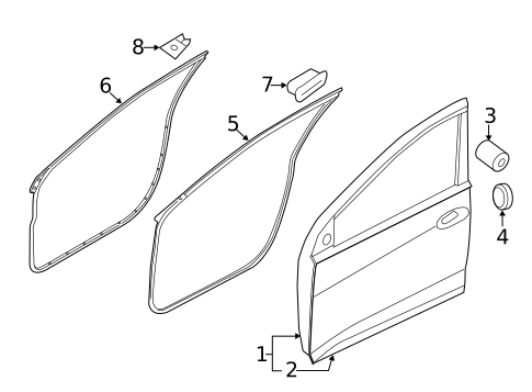 Door & Components for 2012 Hyundai Elantra #0