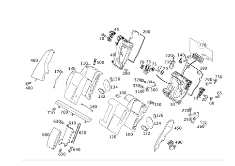 Folding Rear Backrest for 2014 Mercedes-Benz C350 #0