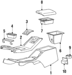 F1SZ63045A36A - Body: Console Body for Ford: Thunderbird | Mercury: Cougar Image