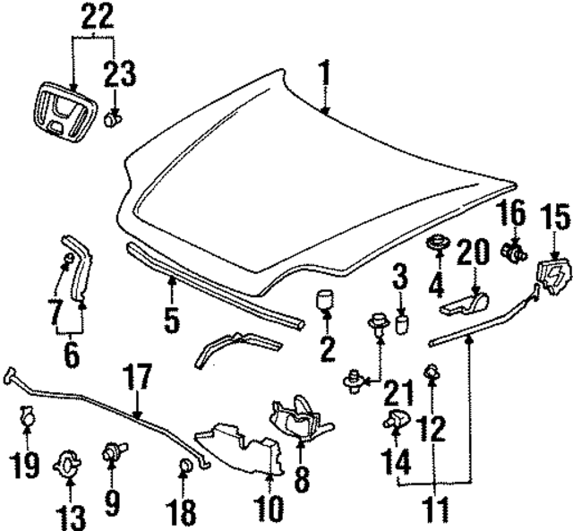 75701SM4900 - : Hatch Emblem for Honda Image