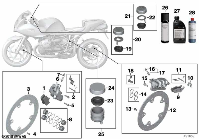 34118534183 - Service and Scope of Repair Work: Set of Brake Pads, Sintered Metal -  for BMW-Motorrad Image