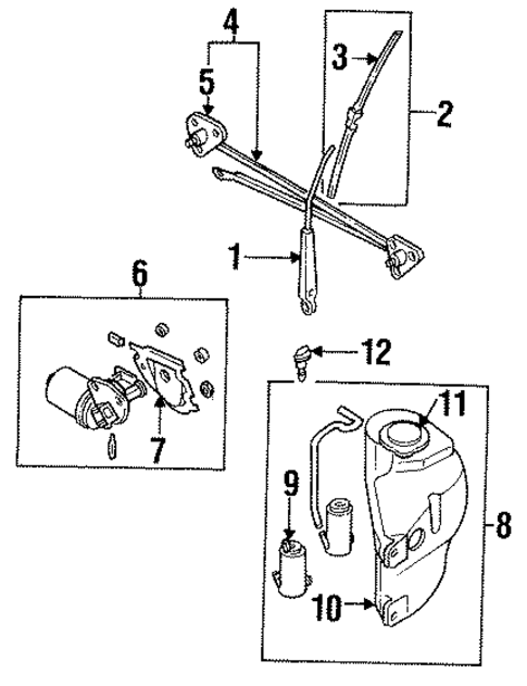Wiper & Washer Components for 1991 Subaru Justy #0