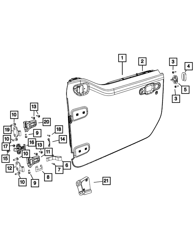 68284733AB - Doors, Door Mirrors and Related Parts: Front Door, Left for Mopar Image image