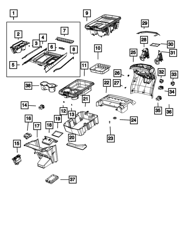 « 7UD09ZT6AA –  : Garniture Du Sélecteur Garniture pour Mopar Image »