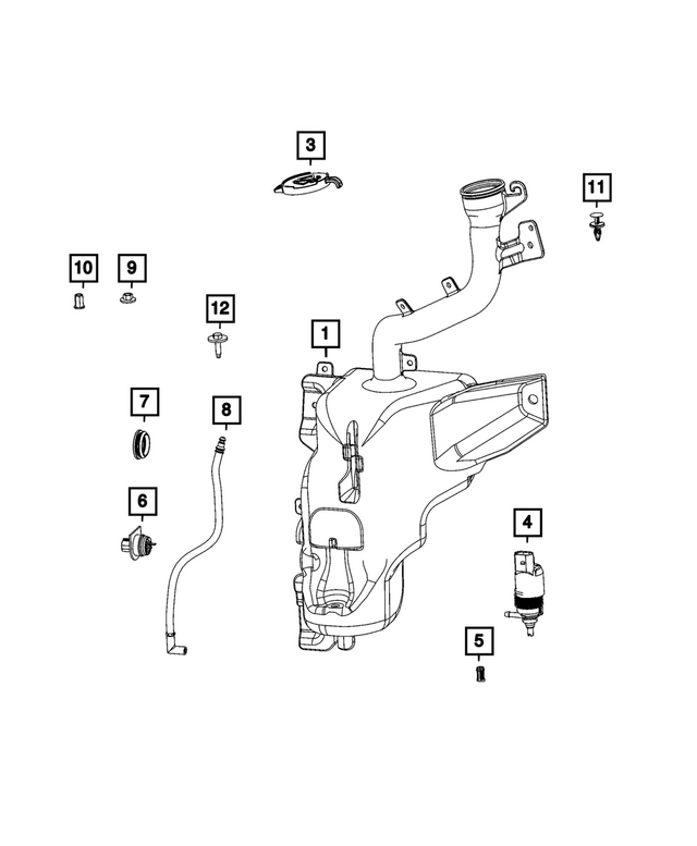 68585870AD - : Windshield Washer Reservoir Assembly for Mopar Image
