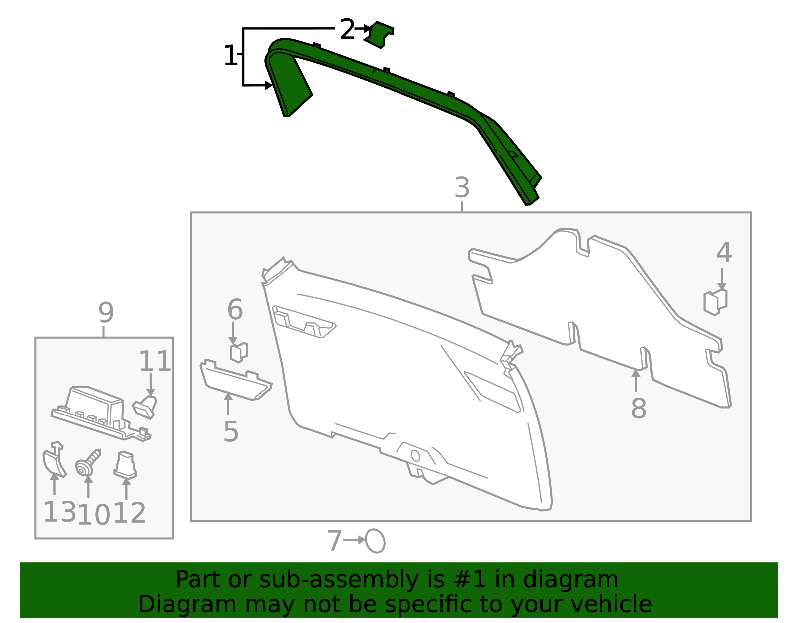 2017-2023 GMC Acadia Jet Black Liftgate Upper Trim Finish Panel ...