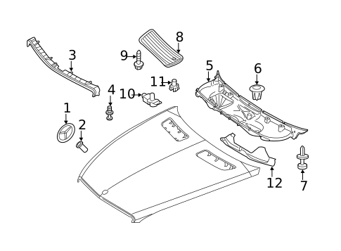 Exterior Trim - Hood for 2013 Mercedes-Benz S350 #1