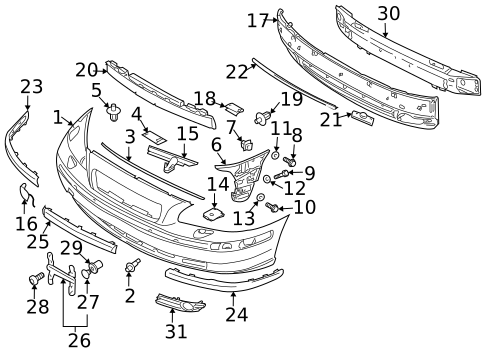 Bumper & Components - Front for 2005 Volvo V70 #0
