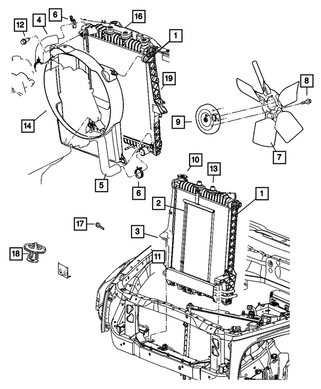 « 52029043AD – Cooling : Refroidissement Du Moteur Radiateur pour Mopar Image »