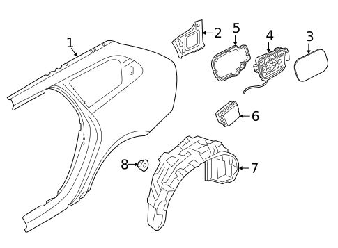 Quarter Panel & Components for 2017 Volvo V90 Cross Country #0