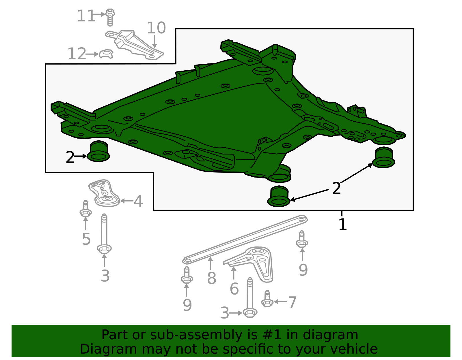 2018-2024 GM Drivetrain And Front Suspension Cradle 85120529 GM ...