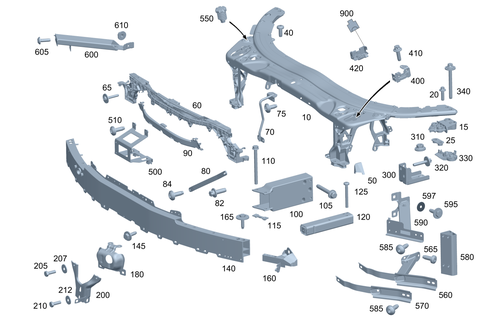 Front Reinforcement and Radiator Support for 2016 Mercedes-Benz C450 AMG #0