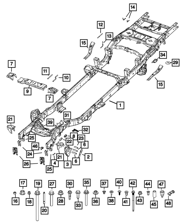 68534065AB - : Chassis Frame Assembly for Mopar Image