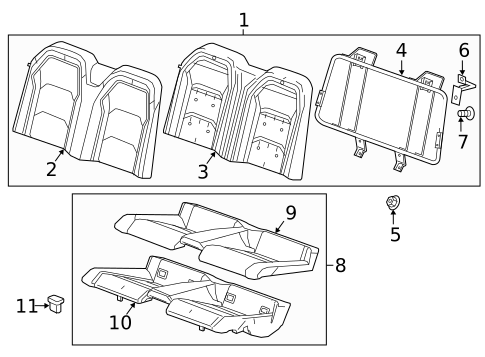 Rear Seat Components for 2021 Chevrolet Camaro #1