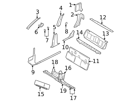 Interior Trim - Cab for 2003 Ford Explorer Sport Trac #0