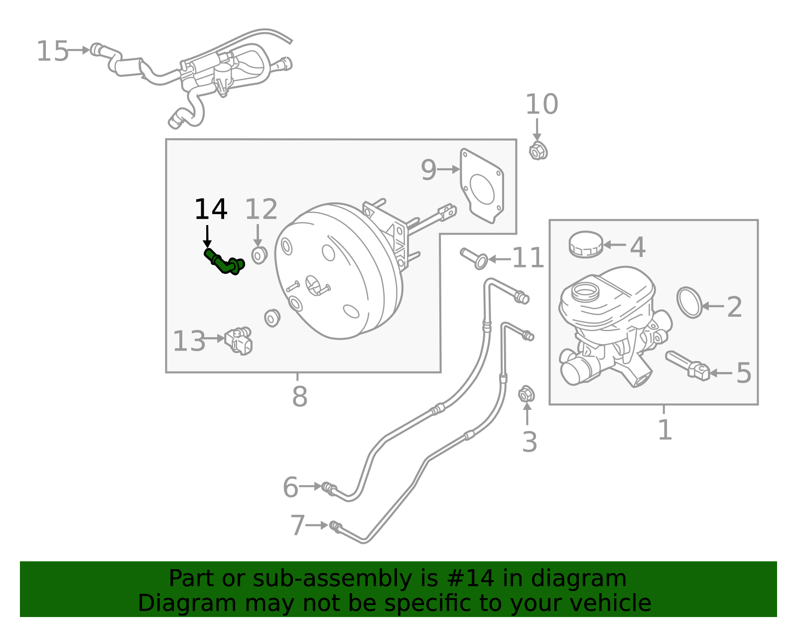 2017-2022 Ford Power Brake Booster Check Valve hl3z9y432a