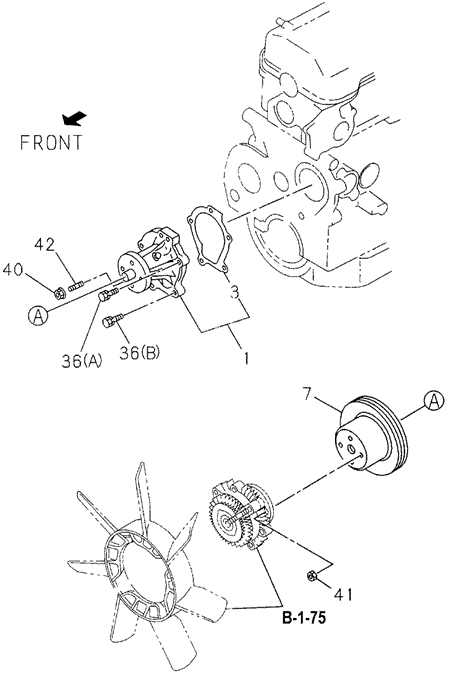 Water Pump (DX) for 1996 Honda Passport #0