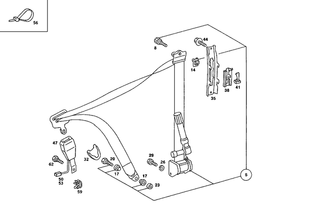 1268607786 - Front Seats: Seat Belt for Mercedes-Benz: 300SE, 300SEL, 560SEL Image image