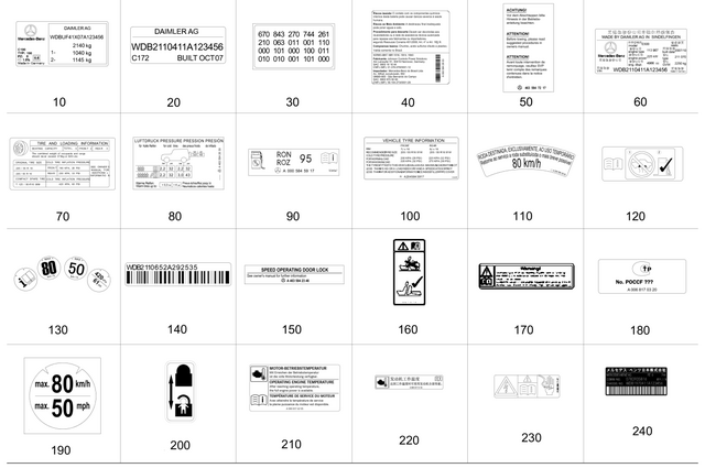 4635844506 - : Info Label, Tire Press for Mercedes-Benz: G63 4x4 Squared AMG, G63 AMG Image