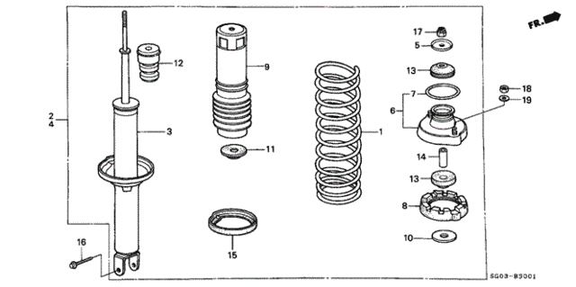 Rear Shock Absorber for 1990 Acura Legend #0