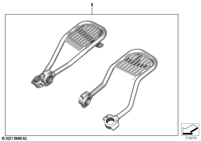 77252469391 - Design: Kit, Leg Rest, Driver - Chrom for BMW-Motorrad Image