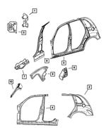 4860301 - Body Sheet Metal Except Doors: Striker Tapping Plate for Mopar Image