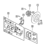6101782 - Brakes: Push On Round With Teeth Spring Retainer for Chrysler: 300 | Dodge: Challenger, Charger, Ram 1500, Ram 2500, Ram 3500 | Jeep: Gladiator, Wrangler, Wrangler JK | Ram: 1500, 1500 Classic, 2500, 3500 Image