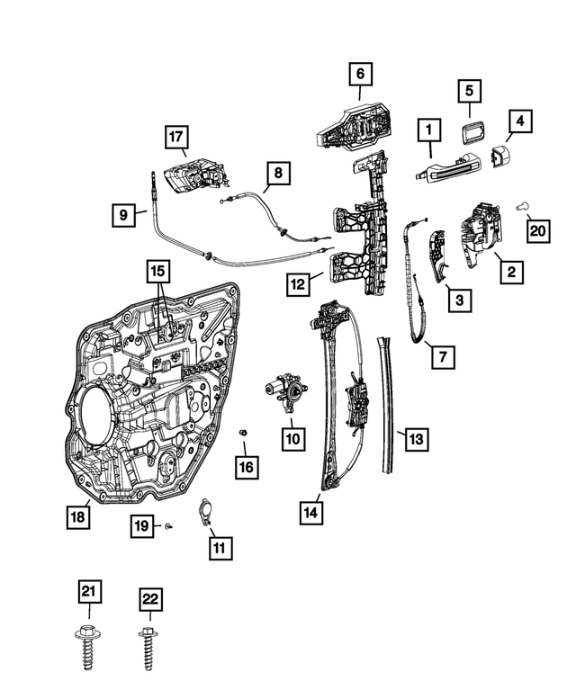 6DF95KTAAC - : Exterior Door Handle, Right for Mopar Image