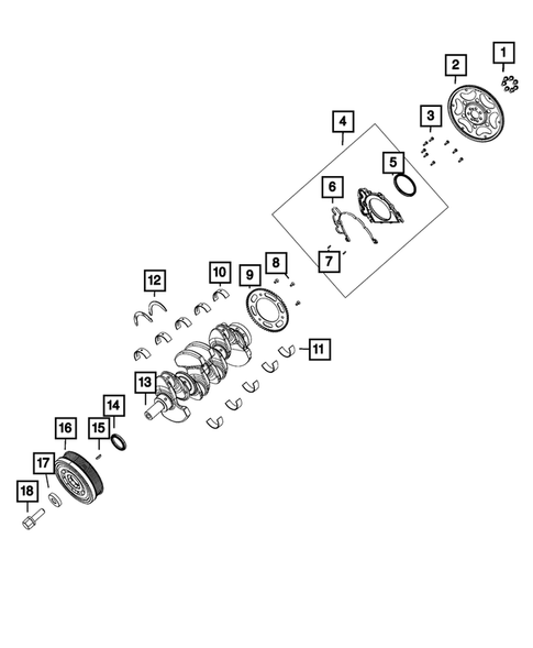Crankshaft, Piston, Drive Plate, Flywheel, and Damper for 2020 Jeep Wrangler #0