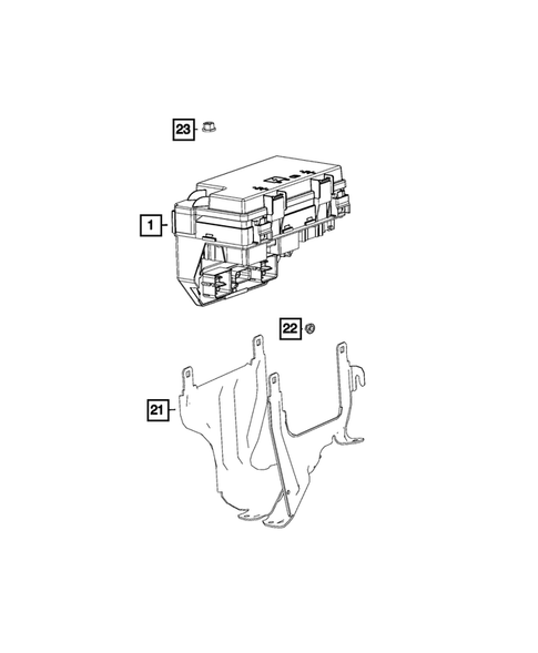 Power Distribution Center, Fuse Block, Junction Block, Relays and Fuses for 2019 Dodge Grand Caravan #0