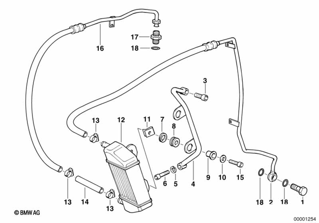 17211341762 - : Oil Cooler Right for BMW-Motorrad Image